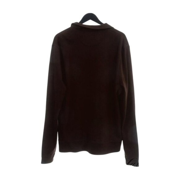 Burberry Brit XXL Cigar Brown Tartan Novacheck Trim 1/4 Zip Roadster Sweater - Picture 3 of 16